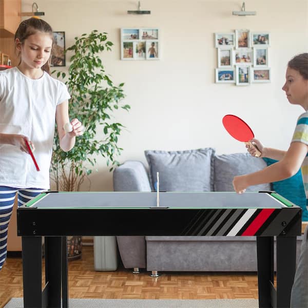 4 in 1-Combo Game Table 49 in. Foosball with Pool Billiards Air Hockey Table Tennis
