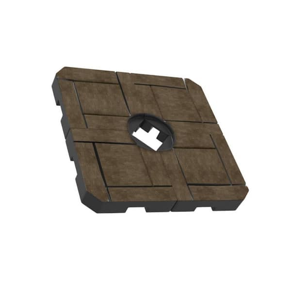 175 lbs. Polyethylene Cantilever Patio Umbrella Base with 4-Piece Fillable Weights Set in Brown
