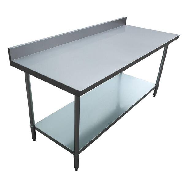 Excalibur Stainless Steel Kitchen Utility Table with Backsplash