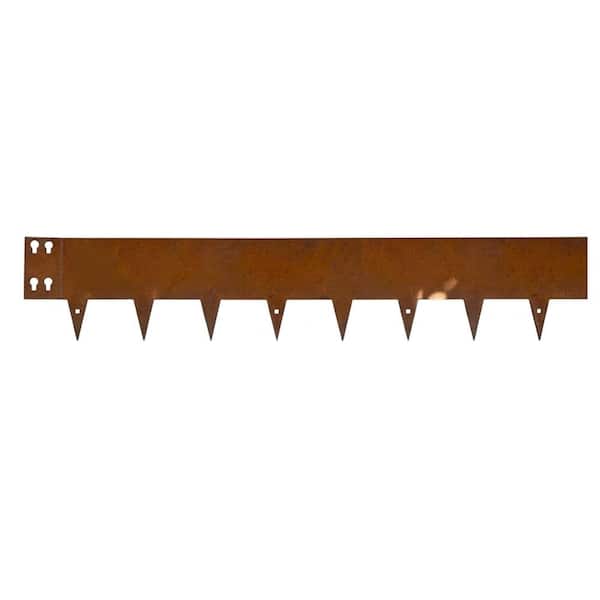 42 in. L x 6 in. H Galvanized Steel Hammer-In Landscape Edging, Metal Garden Border for Lawn & Beds, 1-Pack