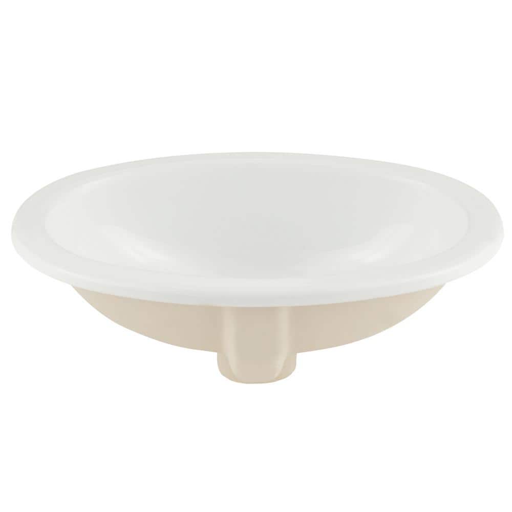 Lily White Oval Vitreous China Drop-In Bathroom Sink