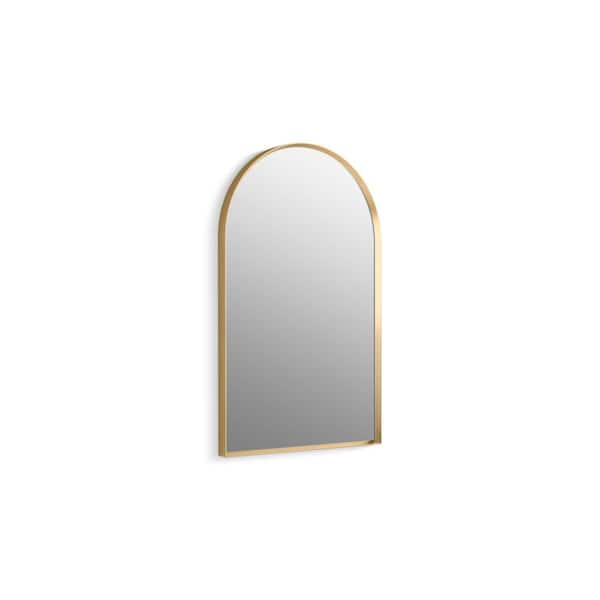 KOHLER Essential 20 in. X 32 in. Arch Framed Mirror in Moderne Brushed Gold