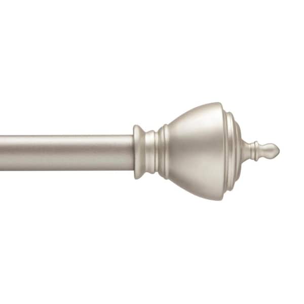 Kenney Butler 28-48 in. Adjustable 1/2 in. Petite Cafe Decorative Window Single Curtain Rod in Brushed Nickel
