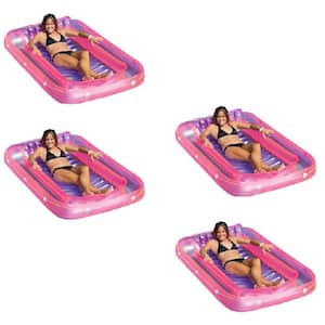71 in. Swimming Pool Inflatable Suntan Lounge Water Raft Float (4-Pack)