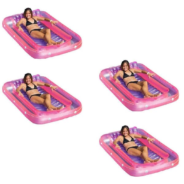 Swimline 71 in. Swimming Pool Inflatable Suntan Lounge Water Raft Float (4-Pack)