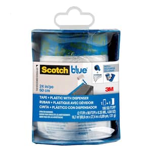 ScotchBlue Pre-Taped 24 In. x 30 Yds. Painter's Plastic Sheeting With Dispenser (1 Roll)