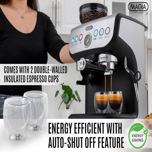 Zulay Kitchen Magia Manual Espresso Machine with Grinder and Zulay Kitchen Magia Manual Espresso Machine with Grinder and