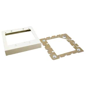 Wiremold 500 and 700 Series Metal Surface Raceway Two Gang 4-3/4 in. x 4-3/4 in. Flush-Type Extension Adapter, Ivory