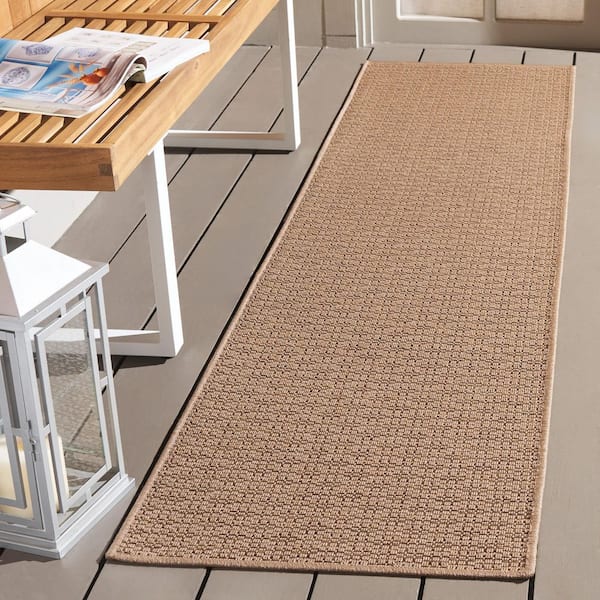 Atrium Sisal Beige 2 ft. x 8 ft. Modern Solid Indoor/Outdoor Runner Rug