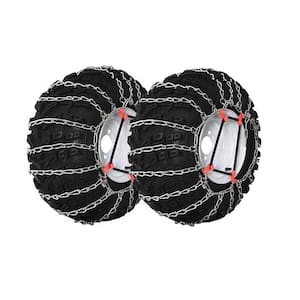 22x8x10, 22x9x12, 23x6.5x12, 23x8.5x12 in. 2-Link Tire Chains with Tensioners, Zinc Plated Chains, Set of 2