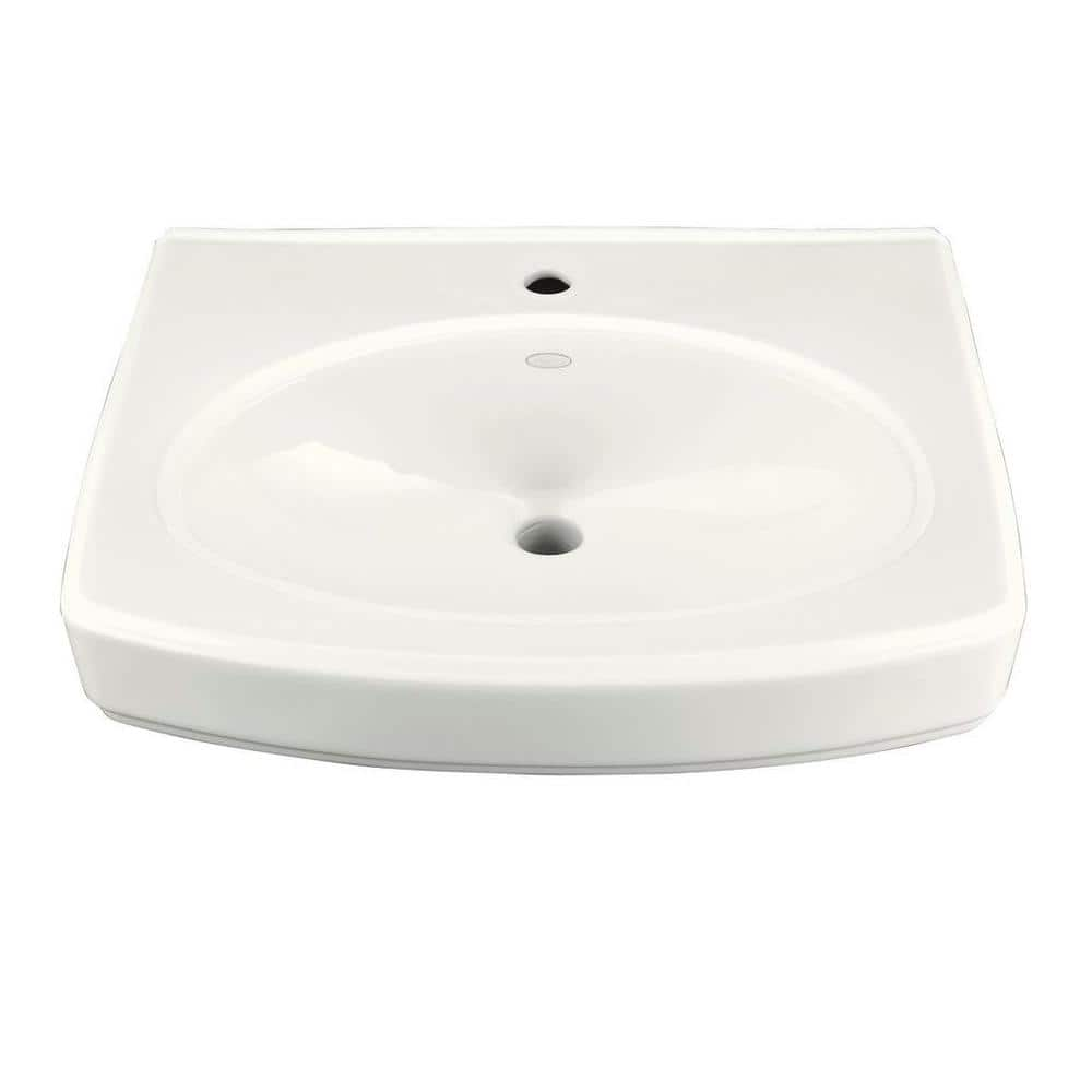 Kohler Pinoir Wall Mount Vitreous China Sink Basin In White With Overflow Drain K 2028 1 0 The Home Depot