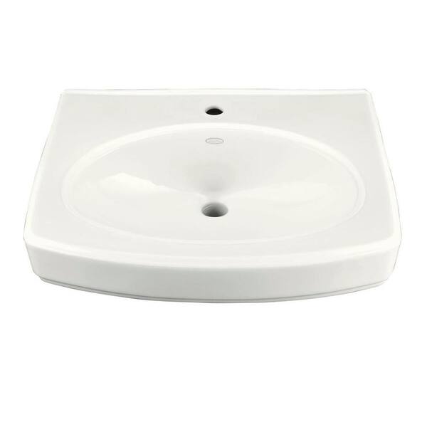 KOHLER Pinoir Wall-Mount Vitreous China Sink Basin in White less Shroud