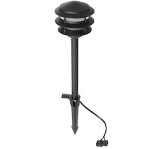 Lauderdale Low Voltage Matte Black Color Changing LED 3-Tier Outdoor Landscape Path Light Powered by Hubspace