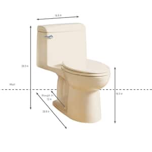 Champion 4 Tall Height 1-Piece 1.6 GPF Single Flush Elongated Toilet in Linen, Seat Included