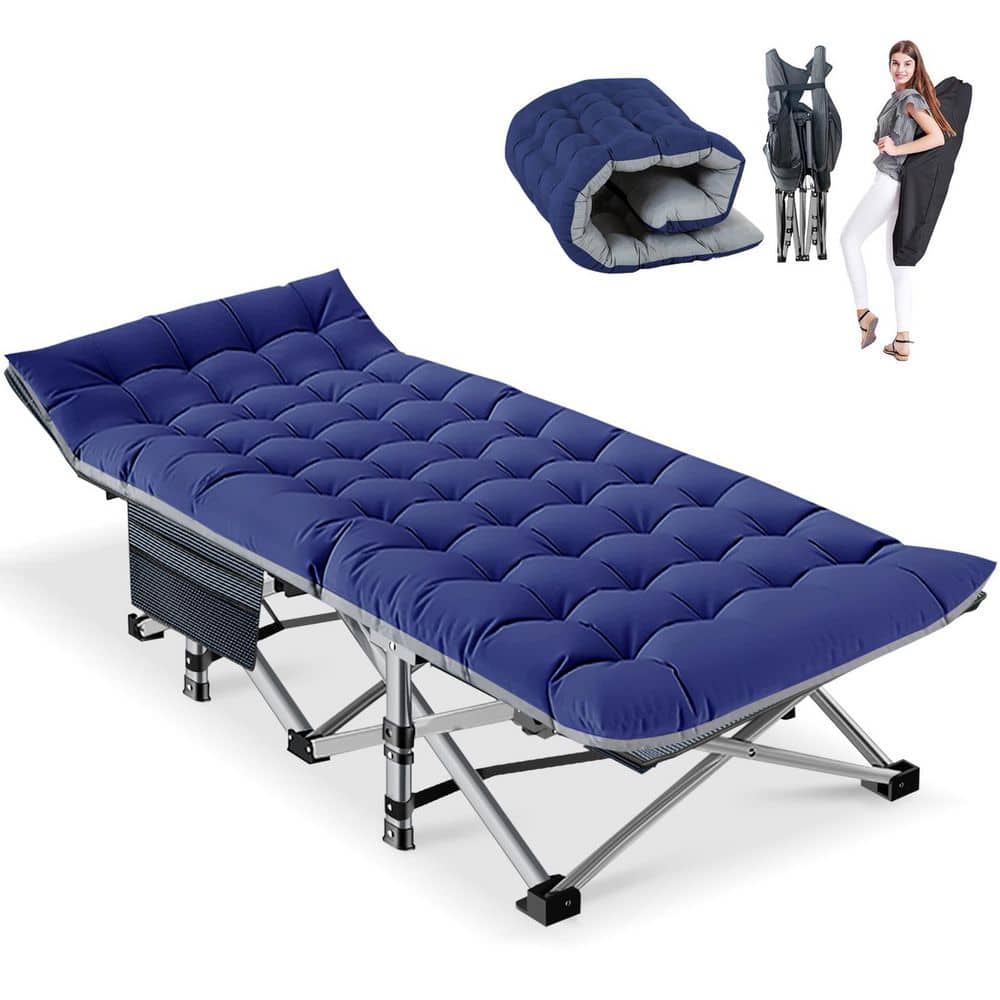 BOZTIY Folding Camping Cot XL with Carry Bag, Double Layer Oxford