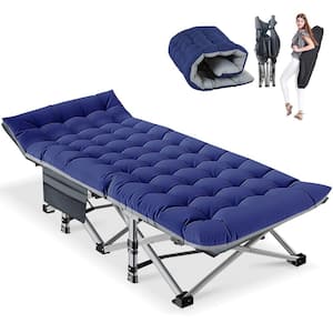 Folding Camping Cot XL with Carry Bag, Double Layer Oxford Portable Travel Cots for Home, Outdoor Beach
