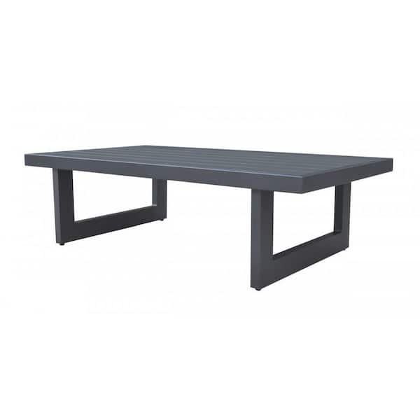 Benjara 28 in. Black Rectangle Metal Top Coffee Table