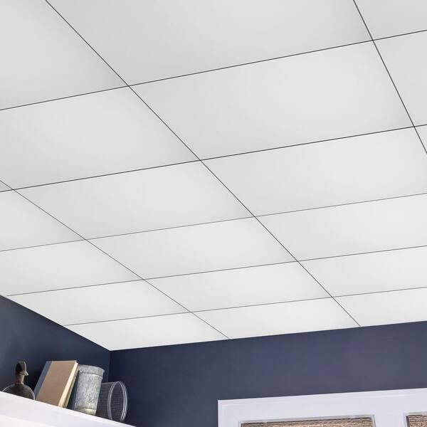 dubbin White 2 ft. x 4 ft. PVC Lay in Ceiling Tile 80 sq.ft. case