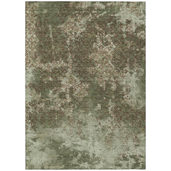 Chantille Machine Washable Indoor/Outdoor Abstract ACN2788 Olive 10 ft. x 14 ft. Area Rug