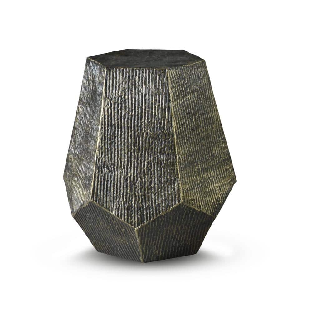 Donato Hexagonal Gold Metal End Table