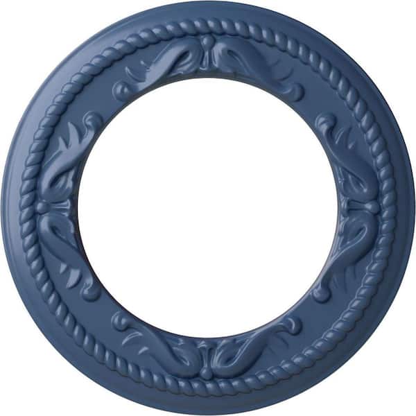 Ekena Millwork 7/8" x 12-1/4" x 12-1/4" Polyurethane Roped Medway Ceiling Medallion, Hand-Painted Americana