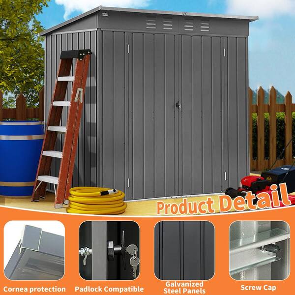 ToolCat 5 ft. W x 3 ft. D Outdoor Metal Tool Storage Shed with