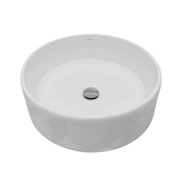 Valera 18 in. Vitreous China Vessel Bathroom Sink in White