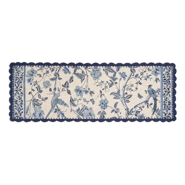 Summer Palace 1.7 ft. x 5 ft. Indigo Floral Runner Rug
