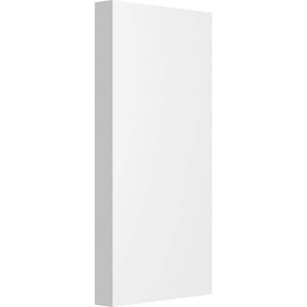 Ekena Millwork 3/4 in. x 4-1/2 in. x 9 in. PVC Standard Foster Plinth block Moulding with Square Edge