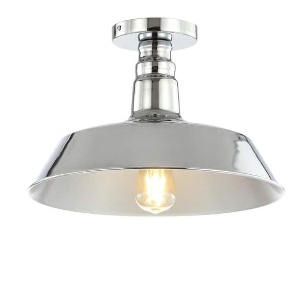 Cassidy 14 in. Chrome Metal LED Semi-Flush Mount