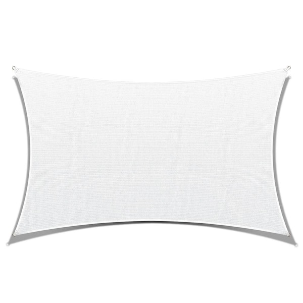 AMGO 10 ft. x 13 ft. White Rectangle Shade Sail