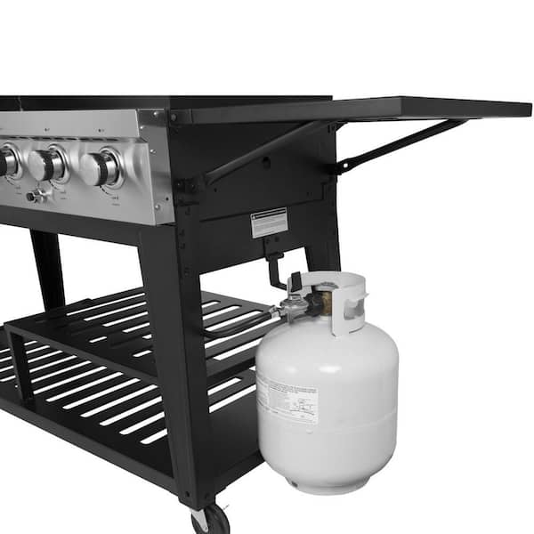 Royal Gourmet GB8003 8-Burner Event Propane GAS Grill with 2 Folding Side Tables in Black