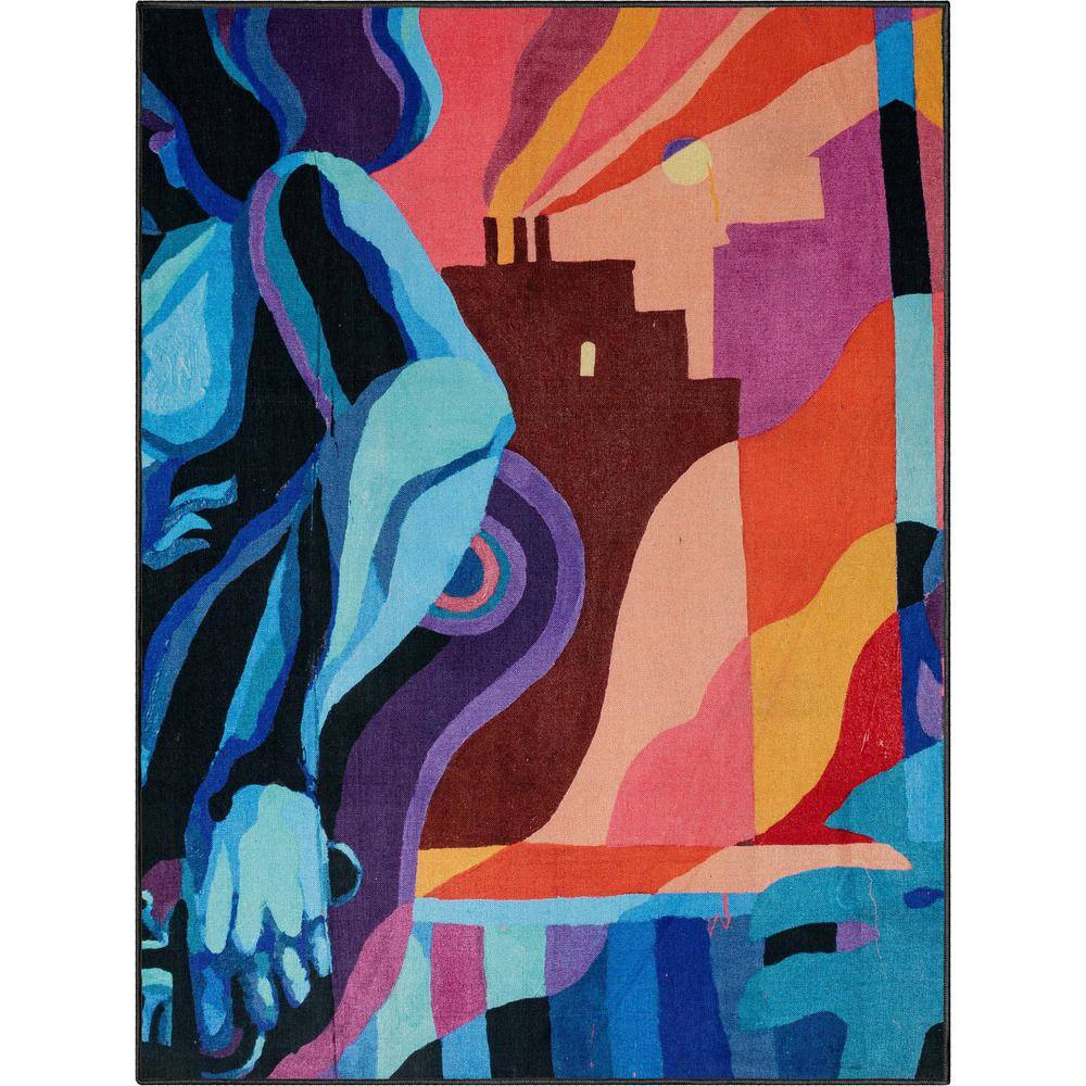Misha The Sunday Jungle Aubade Modern Abstract Multi 5 ft. 3 in. x 7 ft. 3 in. Area Rug price history on PriceWatchPro