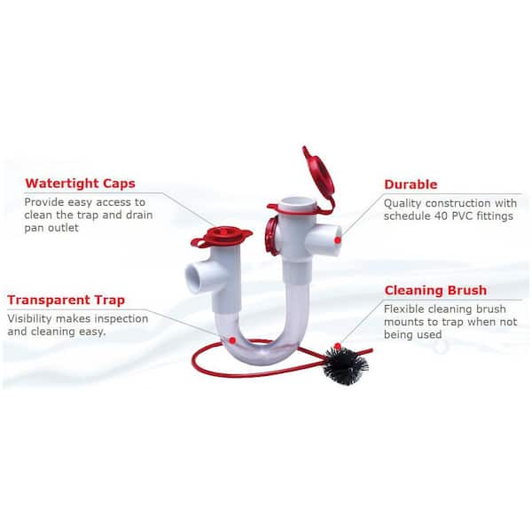RectorSeal EZ Trap EZT113B Condensate A/C Drain Line Trap w/ Brush
