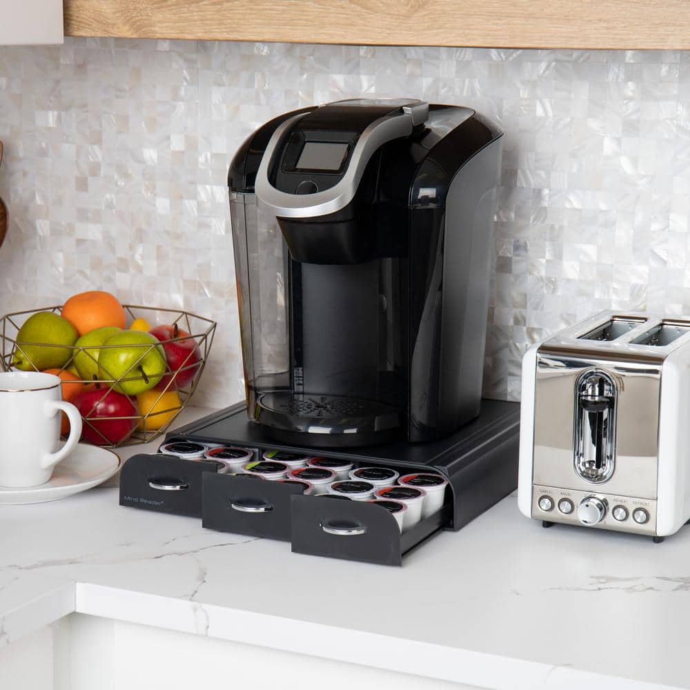 Black Wood Veneer Coffee Pod Drawer for 36 Capsules