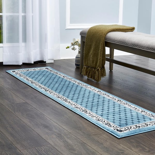 Premium Blue/Ivory 2 ft. x 7 ft. Indoor Area Rug
