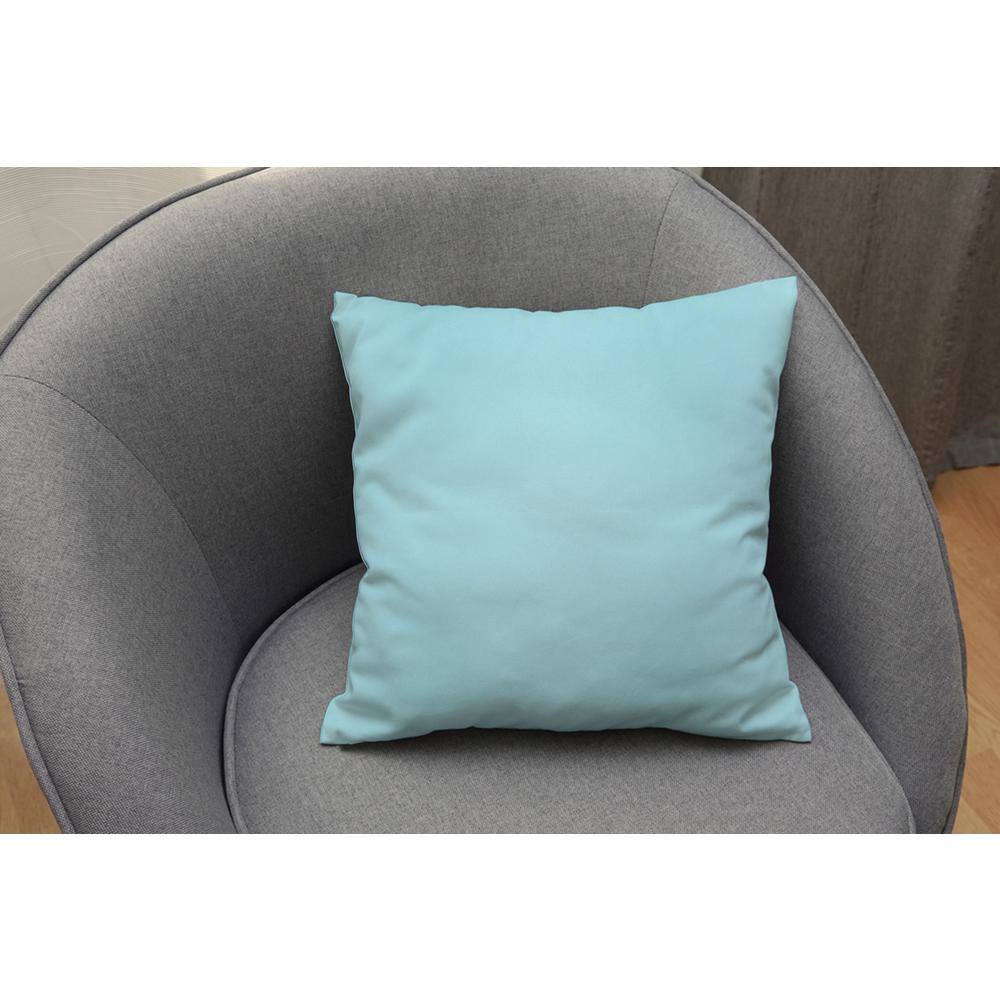 Light Blue Velvet 18" Square Throw Pillow with Hypoallergenic Fill