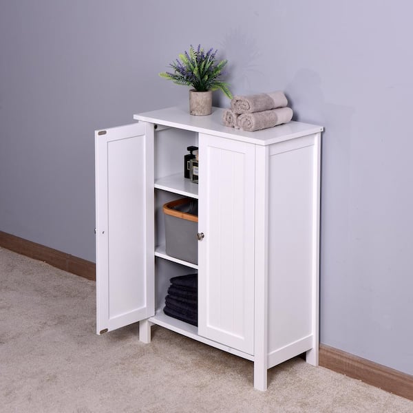 23.6 in. W x 11.8 in. D x 31.5 in. H White Bathroom Floor Storage Cabinet  Linen Cabinet with Adjustable Shelf X40914886 - The Home Depot