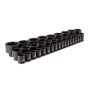 TEKTON 1/2 in. Drive 6-Point Impact Socket Set (31-Piece) (8-38 mm