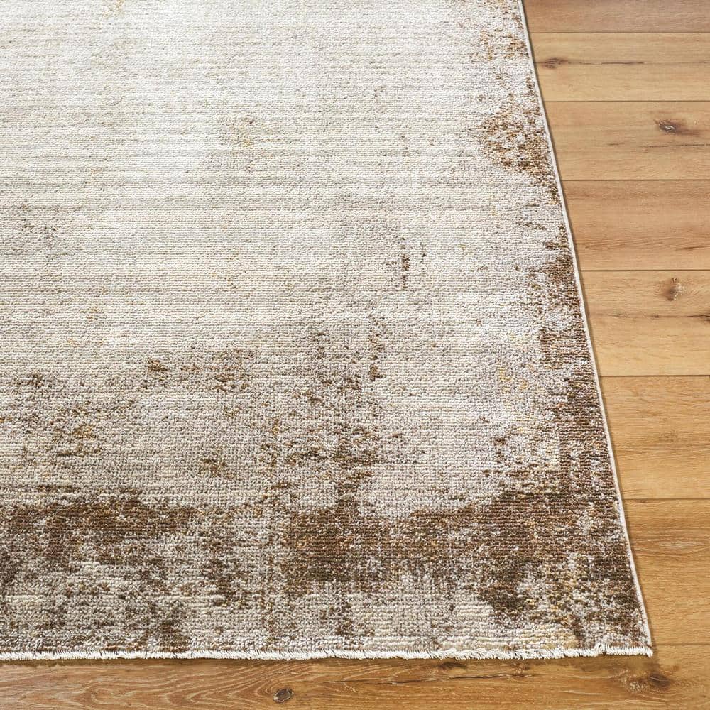 Myrtle Avenue Gray and Taupe Synthetic Area Rug, 5'3" x 7'7"