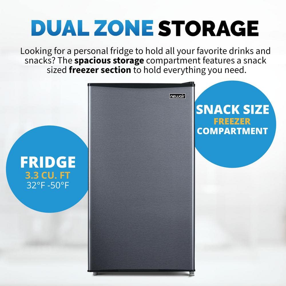 Compact Silver Energy Star Mini Refrigerator with Freezer