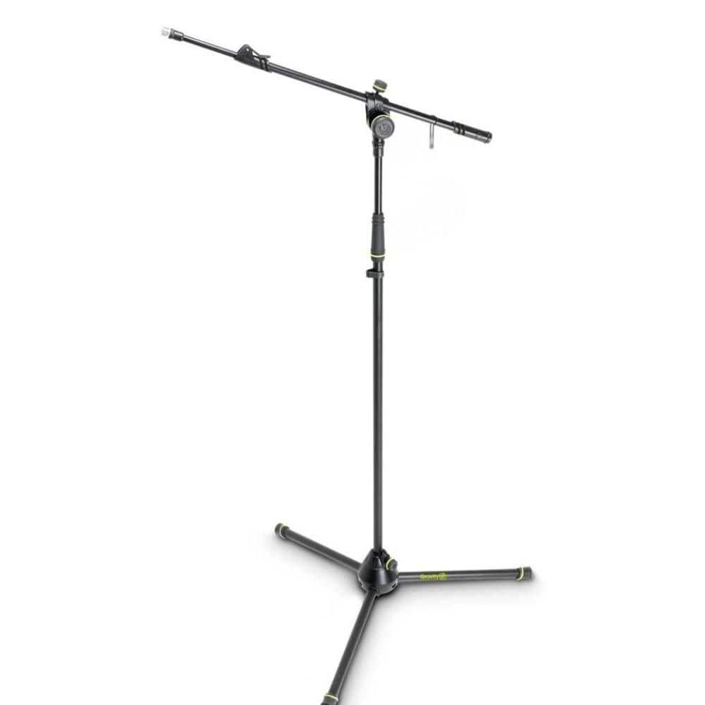 B Microphone Stand with Folding Tripod Base and 2-Point Adjustment Telescop