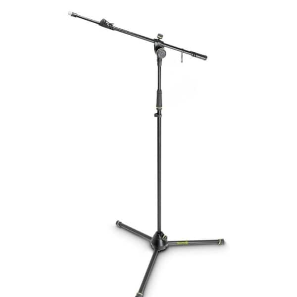 EKIEUDL B Microphone Stand with Folding Tripod Base and 2-Point Adjustment Telescoping Boom