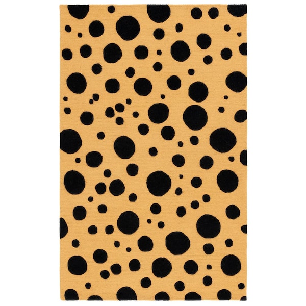Cambridge 4 ft. x 6 ft. Gold/Black High-Low Dots Area Rug