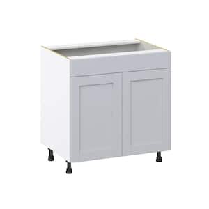 Cumberland 33 in. W x 34.5 in. H x 24 in. D Light Gray Shaker Assembled Sink Base Kitchen Cabinet with a False Front