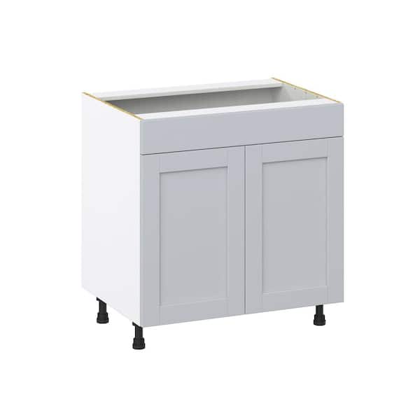 J COLLECTION Cumberland Light Gray Shaker Assembled Sink Base Kitchen Cabinet with a False Front (24 in. W x 34.5 in. H x 24 in. D)