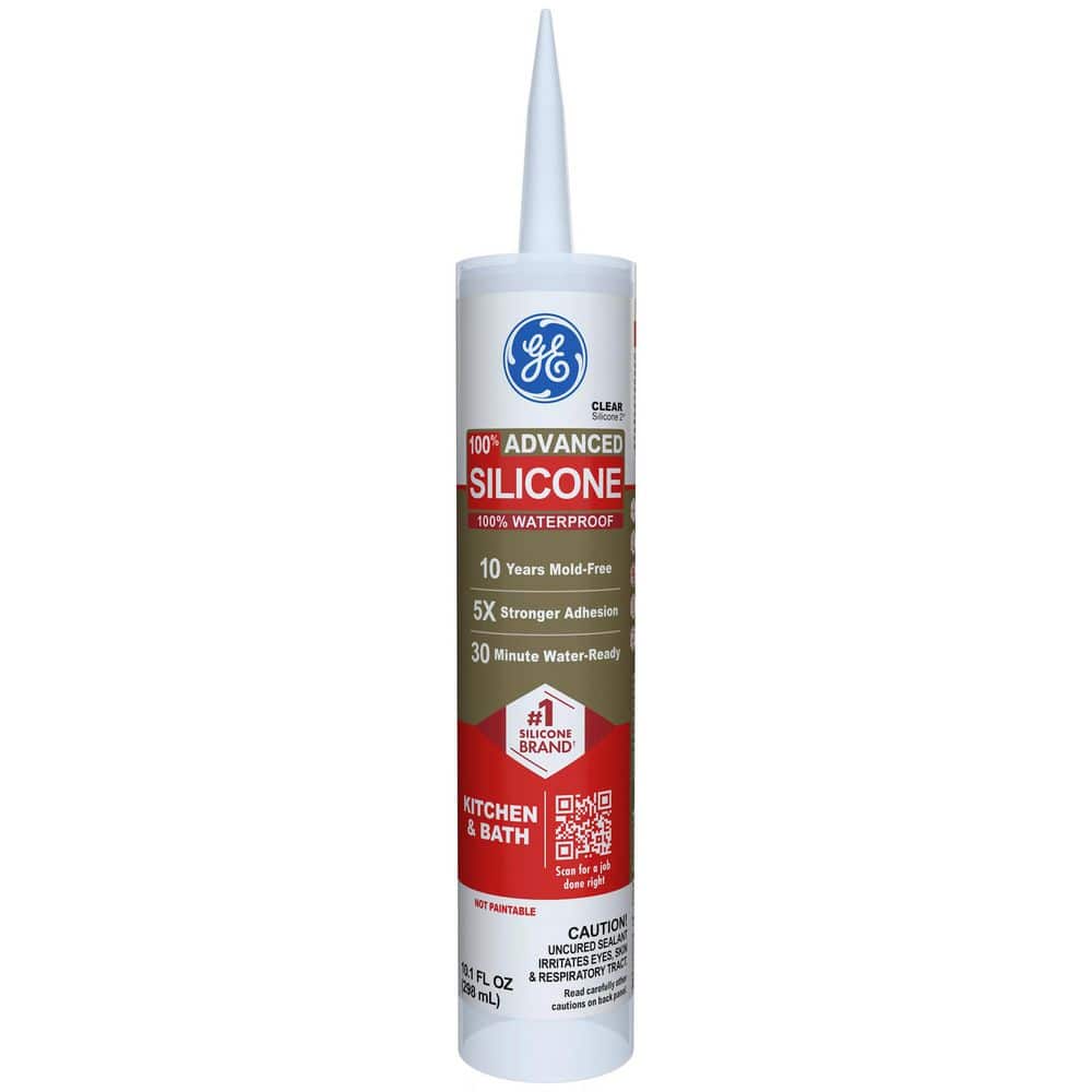 Advanced Silicone 2 Caulk 10.1 oz Kitchen and Bath Sealant Clear