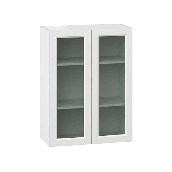 Laramie 30 in. W x 14 in. D x 40 in. H Assembled Glass Door Specialty Wall Kitchen Cabinet in Painted Bright White