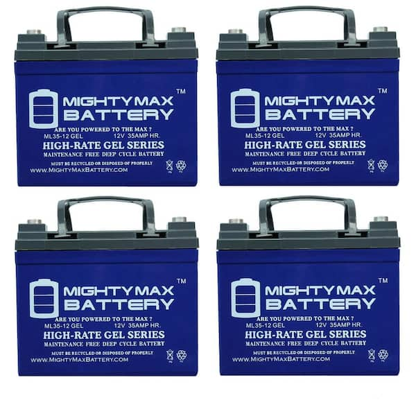 MIGHTY MAX BATTERY 12V 35AH GEL Replacement Battery - 4 Pack MAX3534966 ...