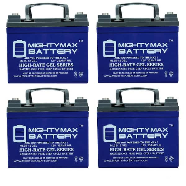 MIGHTY MAX BATTERY 12V 35AH GEL Replacement Battery for MK MU-1 SLD M - 4 Pack